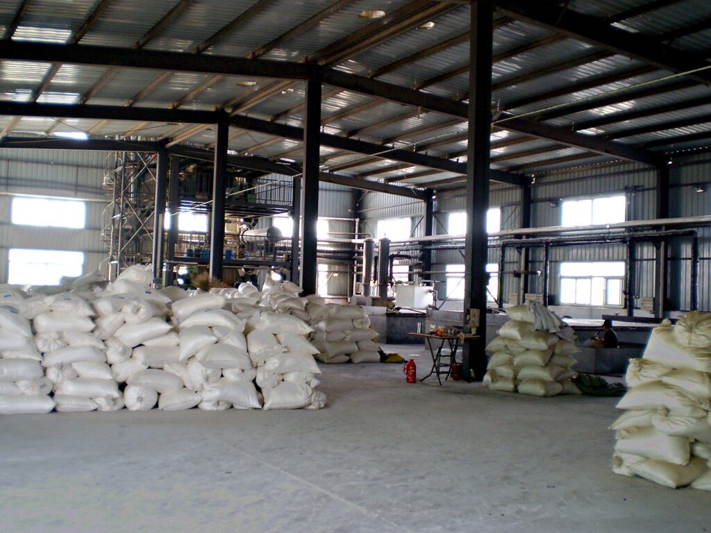 Finished goods in the production hall