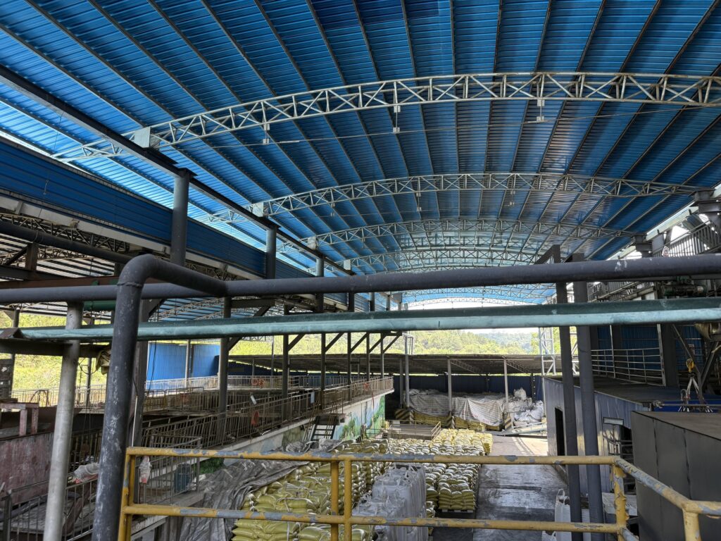 Production hall with bagged goods at a Green Agrochem production site
